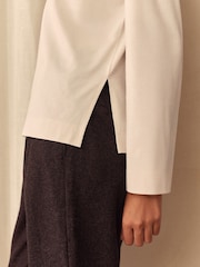 Ecru White Long Sleeve Crew Neck Supima T-Shirt - Image 5 of 8