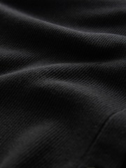 Preto - Henley Button Through Long Sleeve Ribbed T-Shirt - Imagem 6 de 7