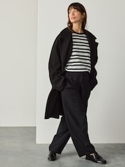 Monochrome Stripe Long Sleeve Crewneck T-Shirt - Image 3 of 8