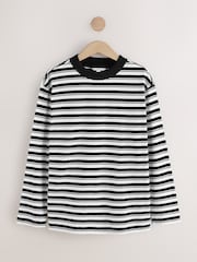 Monochrome Stripe Long Sleeve Crewneck T-Shirt - Image 6 of 8