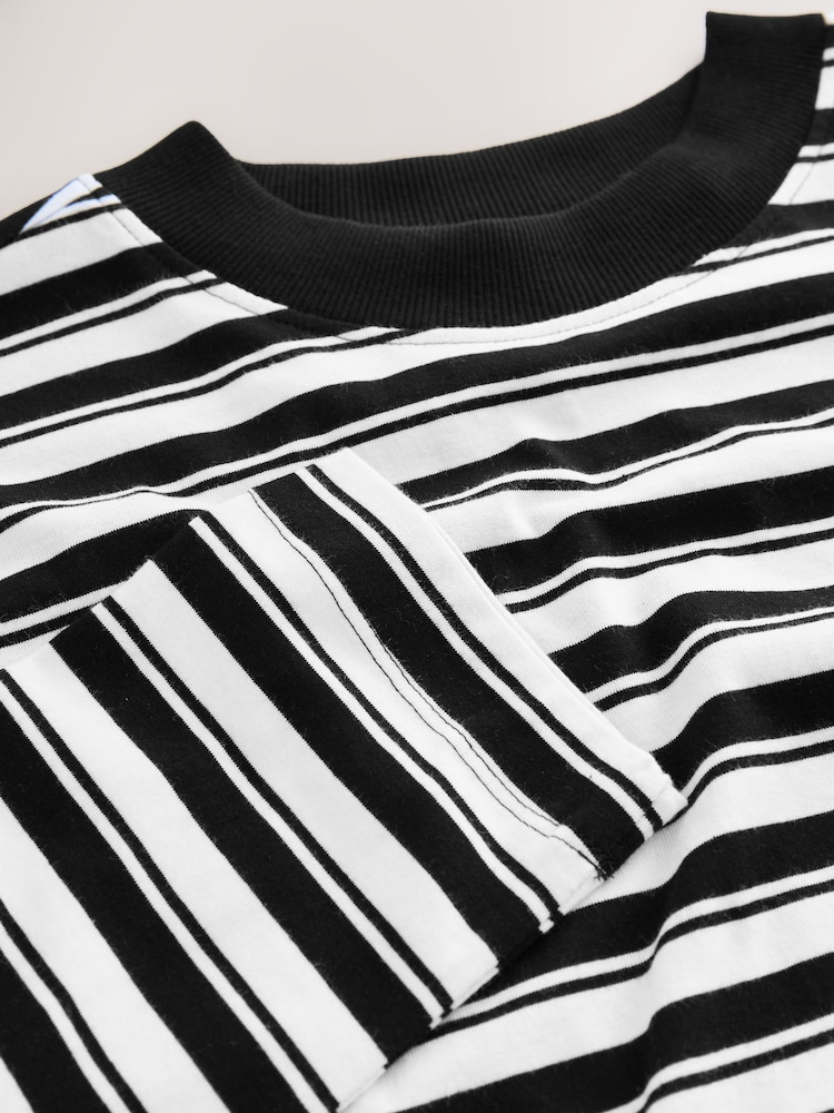 Monochrome Stripe Long Sleeve Crewneck T-Shirt - Image 8 of 8