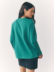 Green Long Sleeve Heavyweight Crew Neck T-Shirt - Image 2 of 9