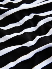 Black/White Striped - Camiseta pesada de manga comprida com gola redonda - Imagem 2 de 3