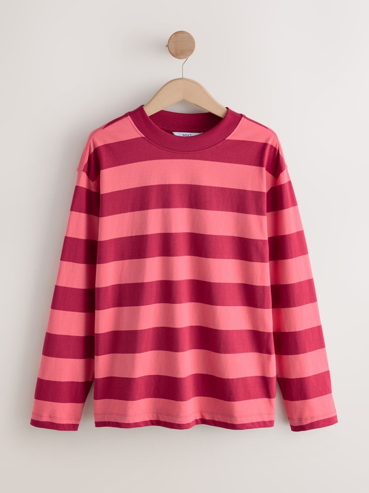 Red Stripe Long Sleeve Crewneck T-Shirt - Image 1 of 3