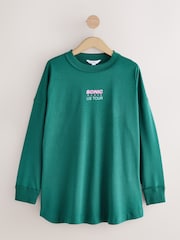 Green/Pink Graphic Long Sleeve Crew Neck Top - Image 6 of 9