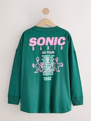 Green/Pink Graphic Long Sleeve Crew Neck Top - Image 7 of 9