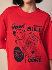 Red Coke Graphic Printed Short Sleeve T-Shirt - Image 5 of 9