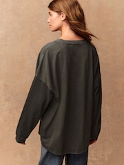 Charcoal Grey Frida Kahlo Graphic Long Sleeve T-Shirt - Image 2 of 8