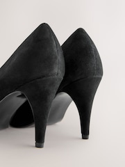Black Forever Comfort® Premium Leather Peep Toe Heels - Image 7 of 10