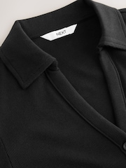 Black Henley Long Sleeve Button Down Top - Image 7 of 7