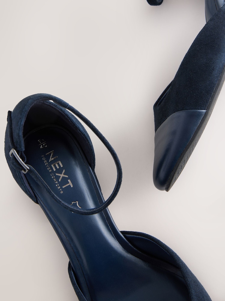 Navy Forever Comfort® Premium Leather Toe Cap Block Heels - Image 5 of 5 Navy Forever Comfort® Premium Leather Toe Cap Block Heels - Image 5 of 5