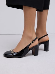 Black Standard/Wide Fit Forever Comfort® Hardware Slingback Block Heels - Image 2 of 9