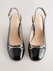 Black Standard/Wide Fit Forever Comfort® Hardware Slingback Block Heels - Image 6 of 9