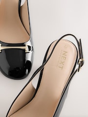 Black Standard/Wide Fit Forever Comfort® Hardware Slingback Block Heels - Image 9 of 9