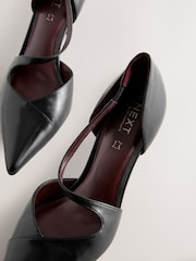 Black Forever Comfort® Premium Leather Asymmetric Court Heels - Image 7 of 8