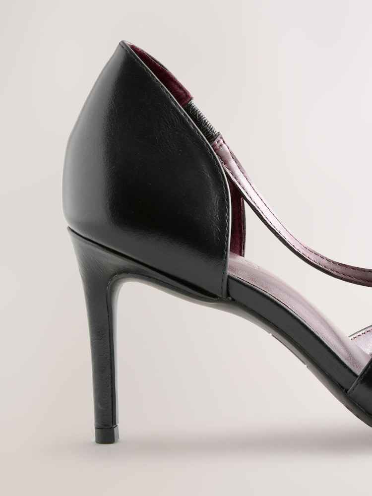 Black Forever Comfort® Premium Leather Asymmetric Court Heels - Image 8 of 8