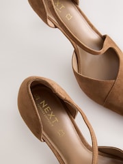 Tan Brown Forever Comfort® Premium Leather Asymmetric Court Heels - Image 8 of 9