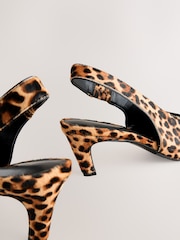 Leopard Forever Comfort® Leather Pointed Toe Slingback Heels - Image 8 of 10