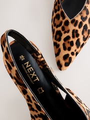 Leopard Forever Comfort® Leather Pointed Toe Slingback Heels - Image 9 of 10