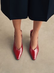 Red Forever Comfort® Pointed Toe High Cut Slingback Heels - Image 1 of 8