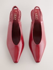 Red Forever Comfort® Pointed Toe High Cut Slingback Heels - Image 4 of 8