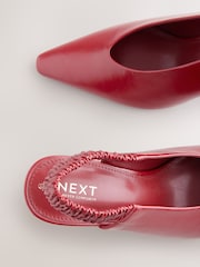 Red Forever Comfort® Pointed Toe High Cut Slingback Heels - Image 7 of 8