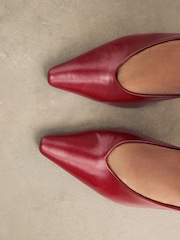 Red Forever Comfort® Pointed Toe High Cut Slingback Heels - Image 8 of 8