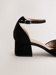 Black Forever Comfort® Premium Leather Toe Cap Block Heels - Image 7 of 9