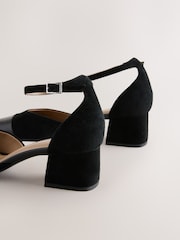 Black Forever Comfort® Premium Leather Toe Cap Block Heels - Image 9 of 9