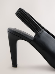 Black Forever Comfort® Pointed Toe High Cut Slingback Heels - Image 6 of 8