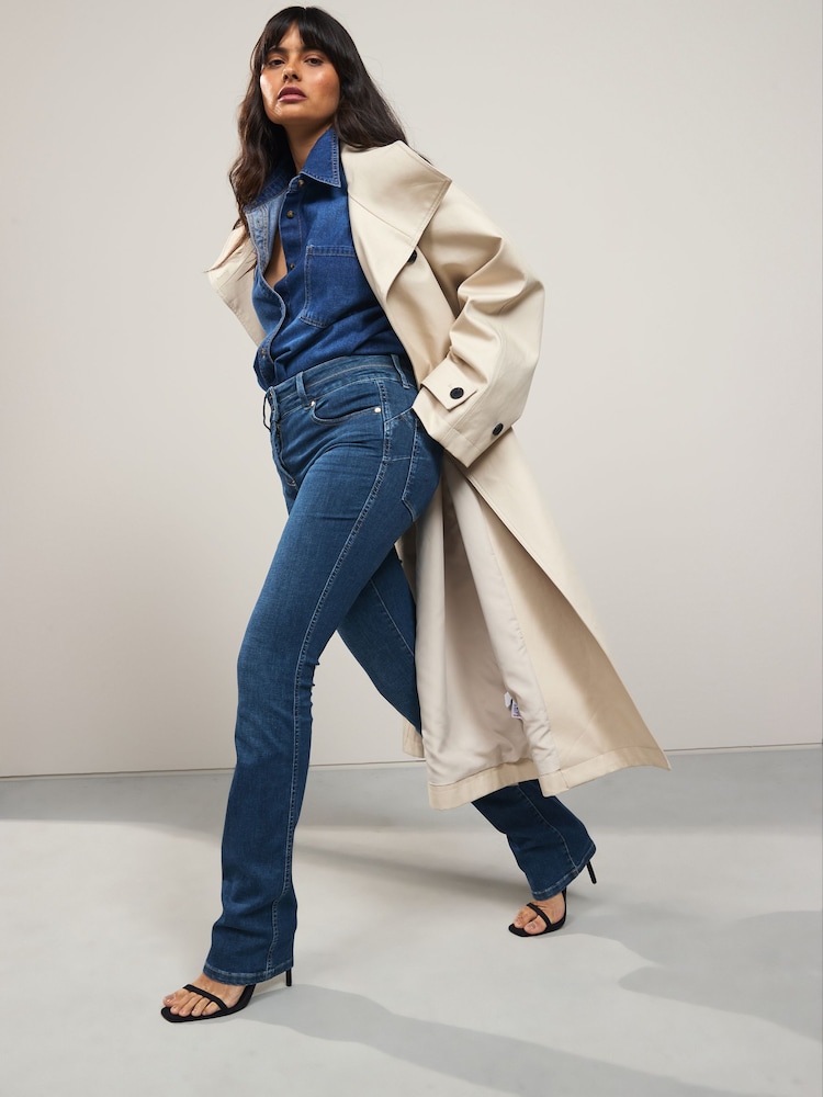 Mid Blue Denim Lift Slim And Shape Bootcut Jeans - Image 2 of 8
