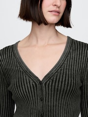 Gap Black Cropped Plaited Rib Cardigan - Image 4 of 7