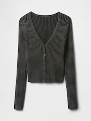 Gap Black Cropped Plaited Rib Cardigan - Image 5 of 7