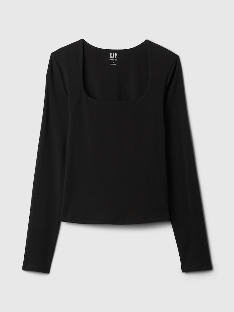 Gap Black Square Neck Long Sleeve Top - Image 5 of 5