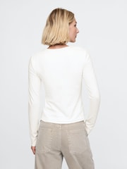 Gap White Square Neck Long Sleeve Top - Image 2 of 4