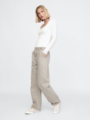 Gap White Square Neck Long Sleeve Top - Image 3 of 4
