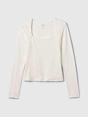 Gap White Square Neck Long Sleeve Top - Image 4 of 4