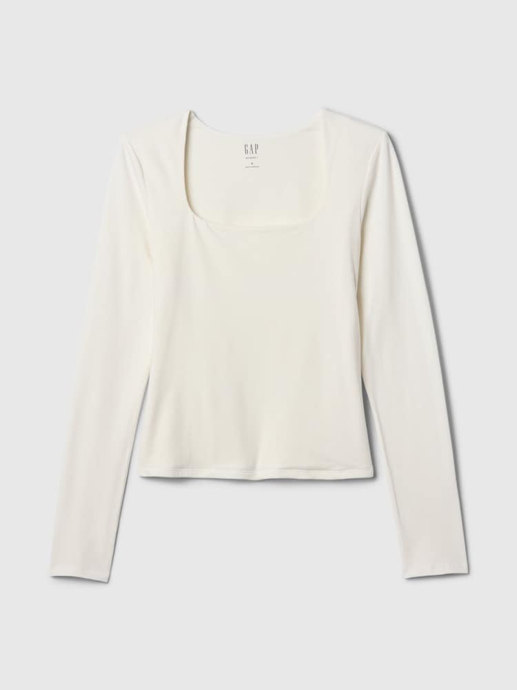 Gap White Square Neck Long Sleeve Top - Image 4 of 4