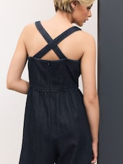 Denim Rinse Corset Culotte Denim Jumpsuit - Image 5 of 10