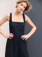 Denim Rinse Corset Culotte Denim Jumpsuit - Image 6 of 10