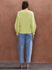 Ro&Zo Green Lime V-Neck Jumper - Image 3 of 3