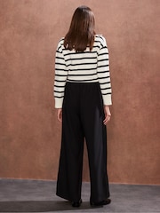 Ro&Zo Black Satin Side Stripe Trousers - Image 4 of 4