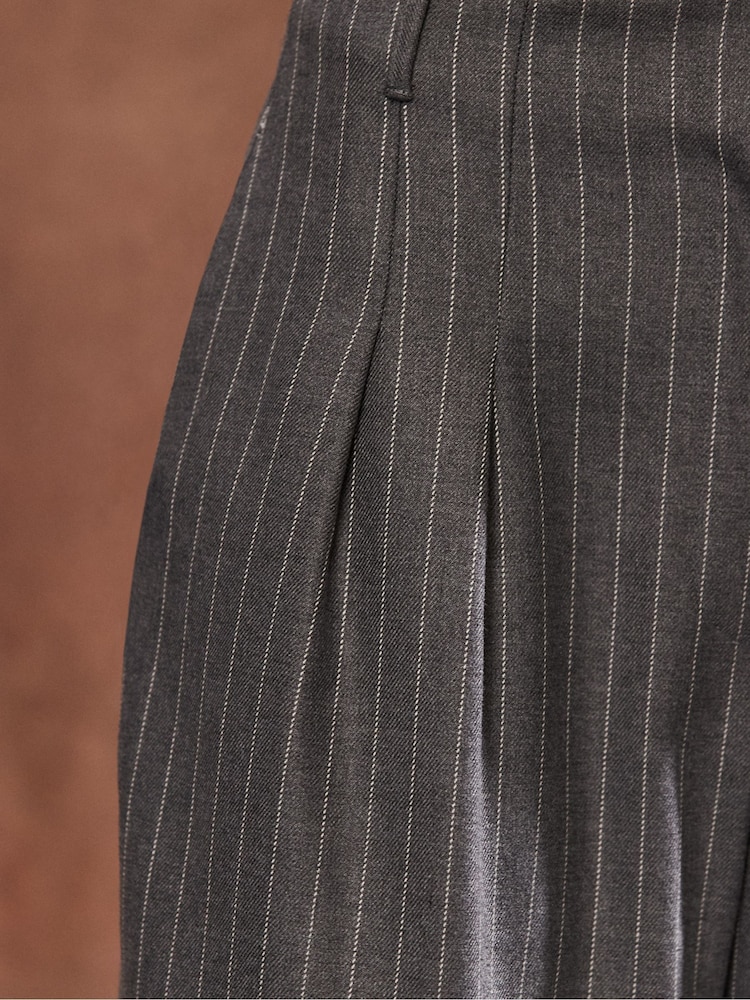 Ro&Zo Grey Pinstripe High Waist Trousers - Image 4 of 5