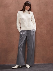 Ro&Zo Cream Pointelle High Neck Jumper - Image 2 of 5