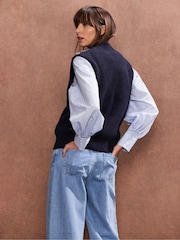 Ro&Zo Blue Button Shoulder Knit Vest - Image 4 of 4