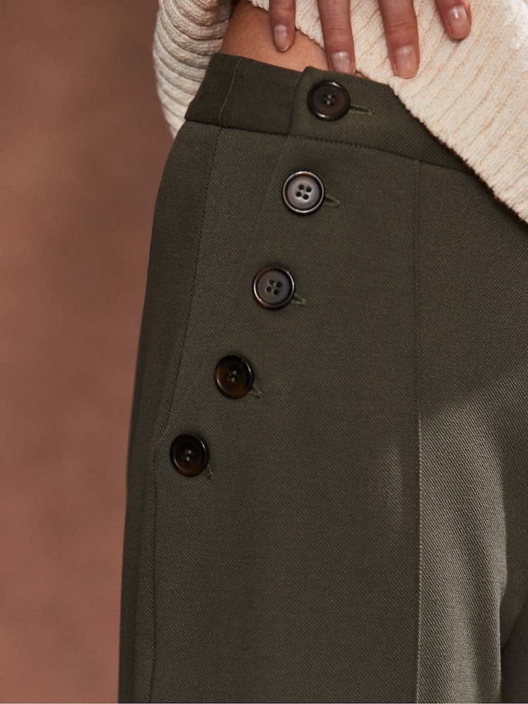 Ro&Zo Green Ponte Twill Culottes - Image 2 of 4