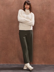 Ro&Zo Green Ponte Twill Culottes - Image 3 of 4