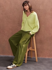 Ro&Zo Green Satin Side Stripe Trousers - Image 1 of 5