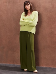 Ro&Zo Green Satin Side Stripe Trousers - Image 5 of 5