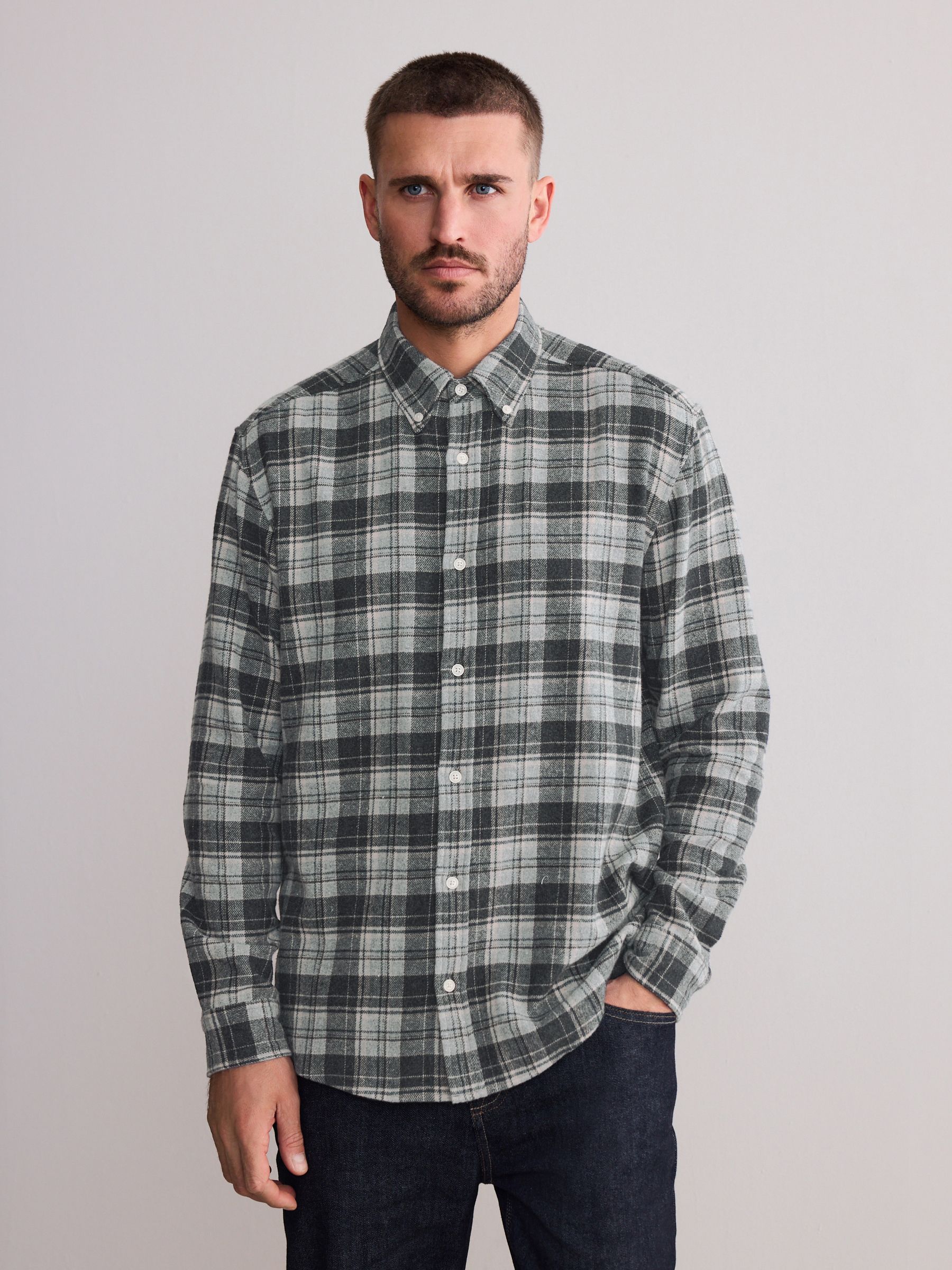 Buy Grey Check Signature Long Sleeve Check Shirt from Next USA